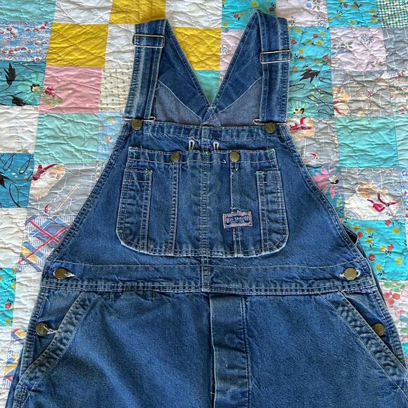 Vintage 80s Big Smith Dark Wash Sanforized Cotton Denim Overalls USA XS S - Picture 1 of 6
